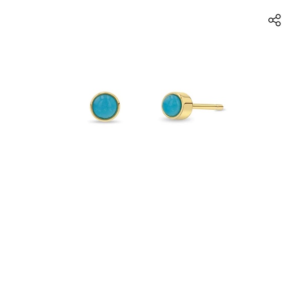 14K TURQUOISE BEZEL STUDS - Picture 10 of 10